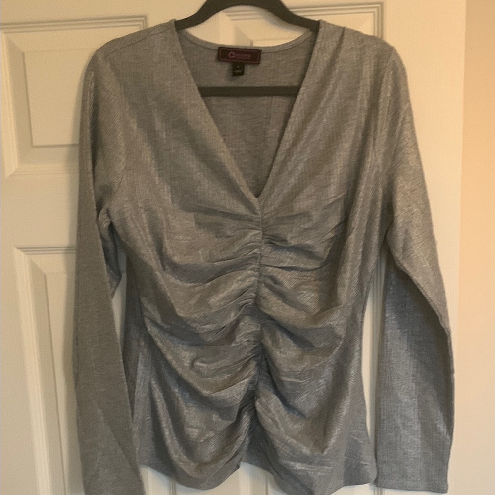 Gray Long Sleeve Top